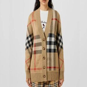 Burberry - Wool and Cashmere Check Jacquard Cardigan